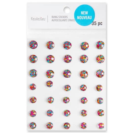 12 Packs: 35 ct. (420 total) Multi Dots Bling Stickers by Recollections™